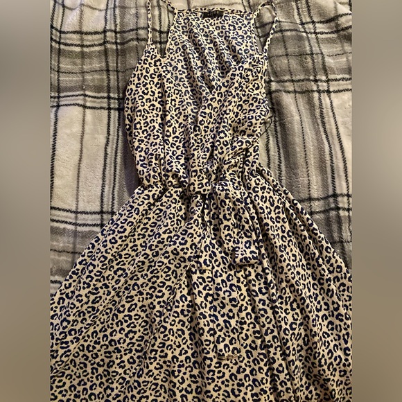 Cheetah print spaghetti strap wrap dress - Picture 2 of 4